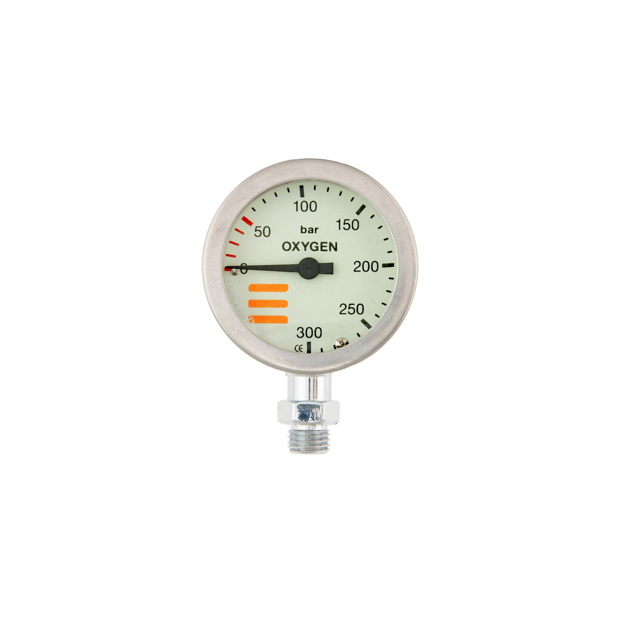 Tecline Manometer 52mm 300bar "Oxygen" - Chrome