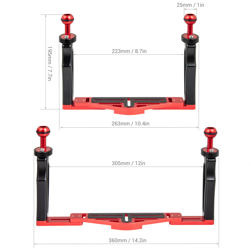 TAC2 universal underwater camera holder and Butterfly mount