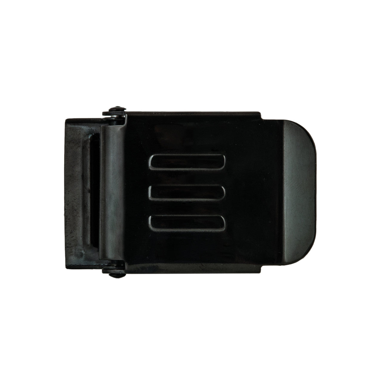 Tecline Gesp RVS 50mm met logo E, zwart "Military Line"